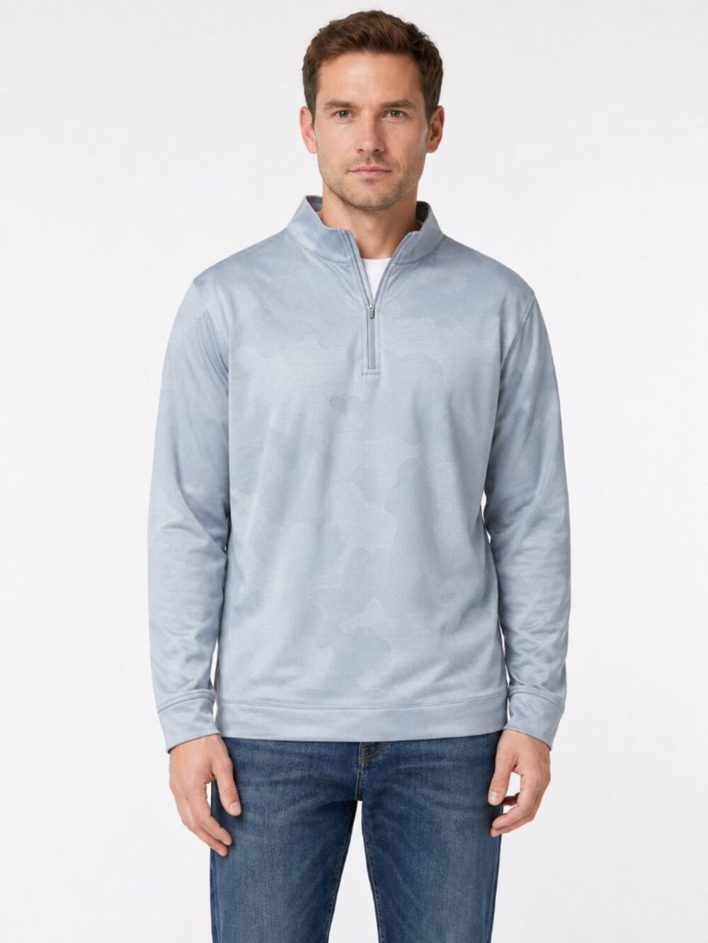Kirkland Signature Men’s Performance 1/4 Zip Pullover XL Grey Camo NWT